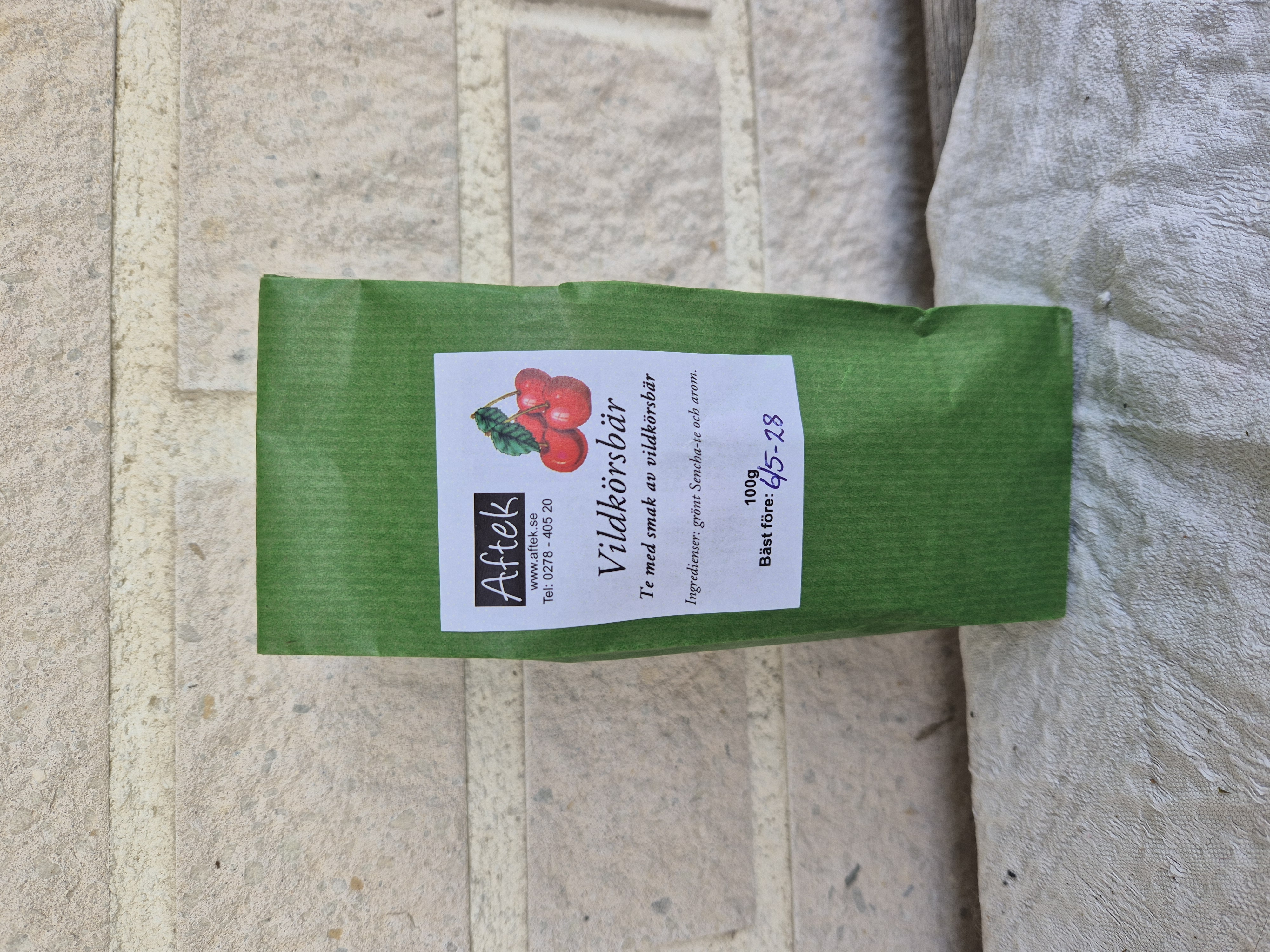 Förpackat Rött Rooibos-te, Vildkörsbär, 100gr, Aftek