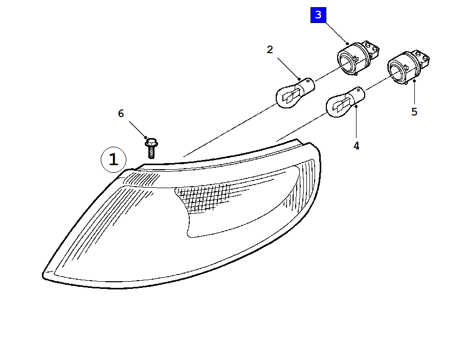  Lamp holder 2-pole turn signal 9-5 98-05