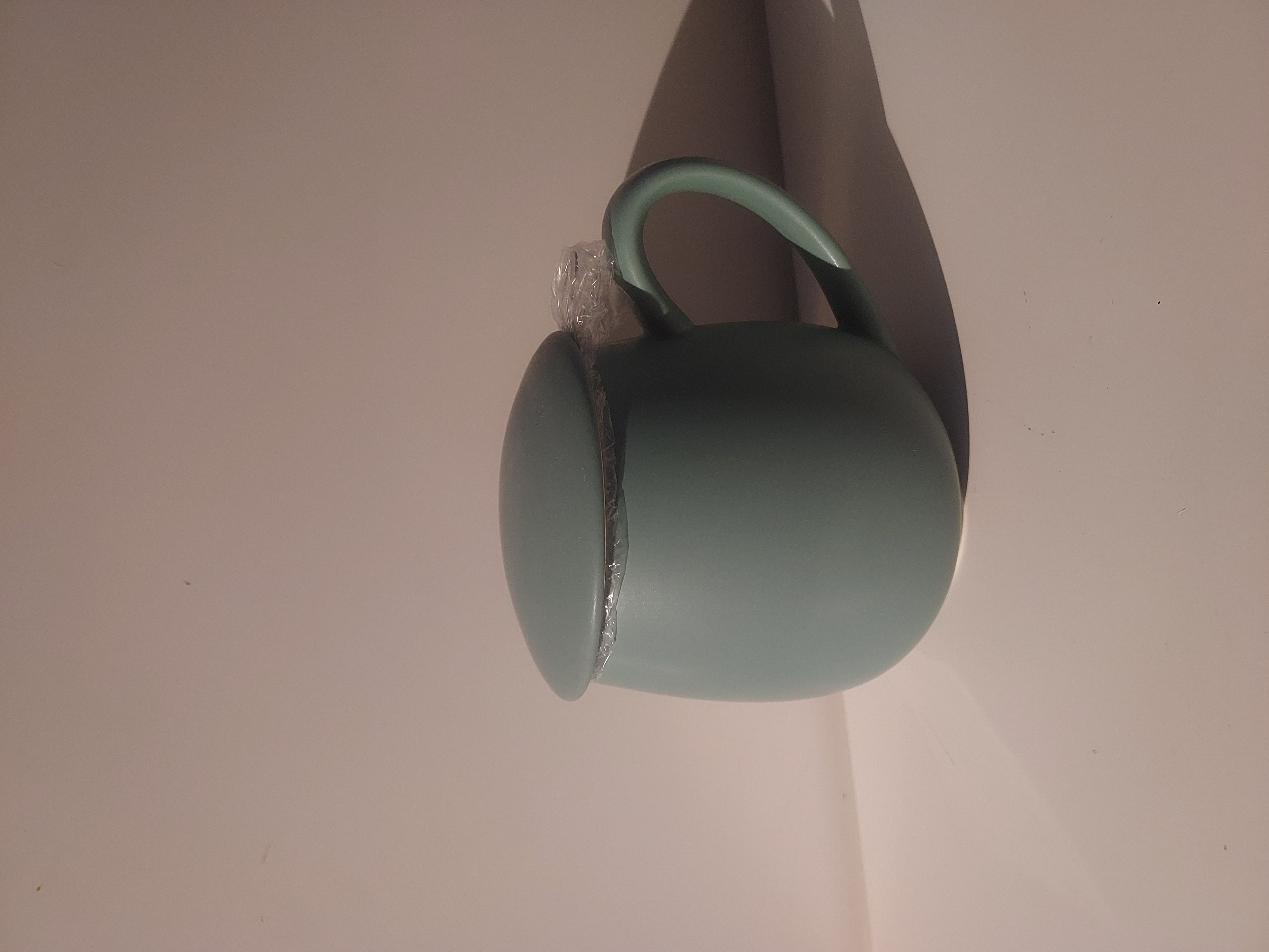 Keramikmugg med utagbar tesil, grön, 12x7cm
