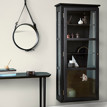N4 Dark Oak Vitrine Wall Hung Cabinet - Lindebjerg Design