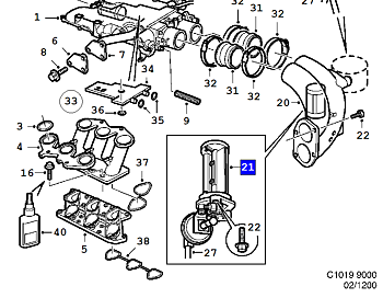  Intake damper 9000 V6 94-98