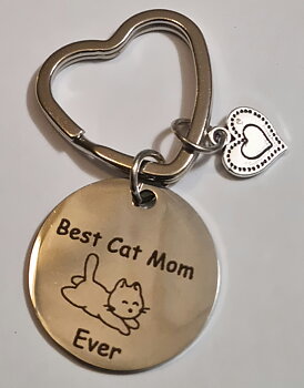Nyckelring "Best Cat Mom Ever" FRAKTFRITT