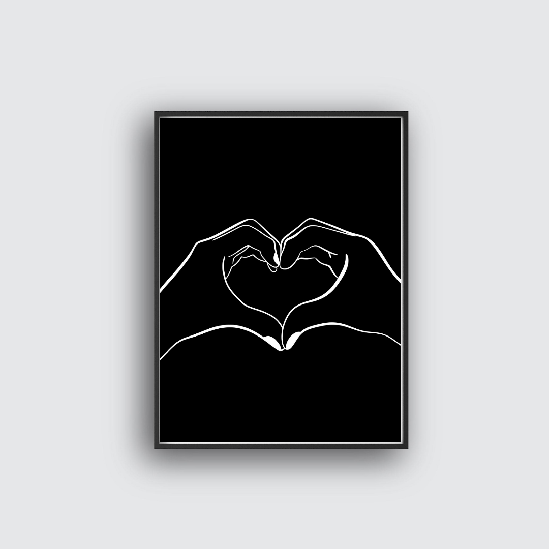 Love hands - Poster (svart)