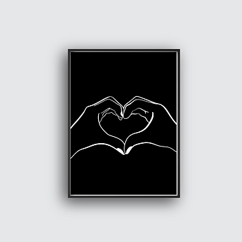 Love hands - Poster (svart)