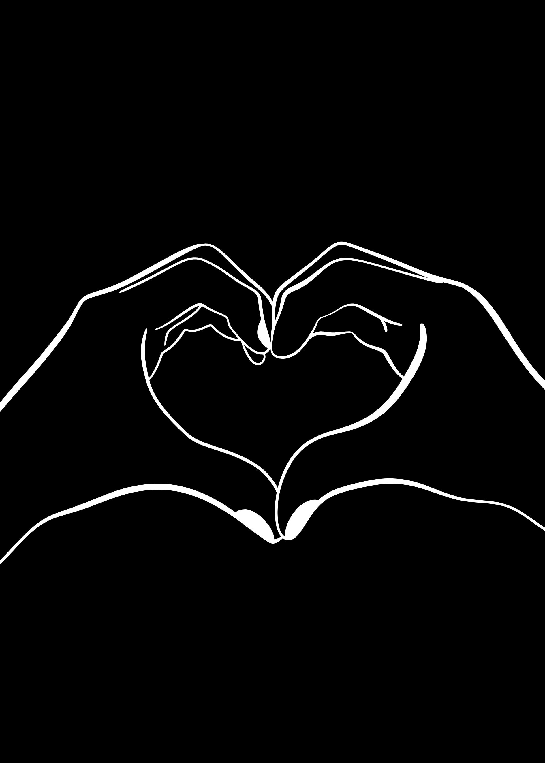 Love hands - Poster (svart) - 2
