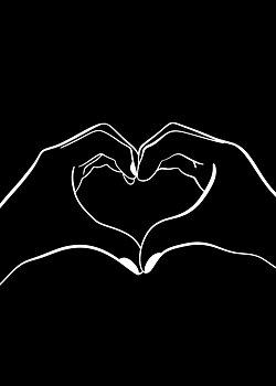 Love hands - Poster (svart)