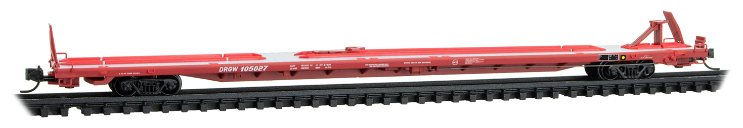 DRGW 89'4' TOFC flat car #105027