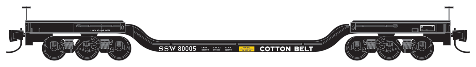 Hwght depressed flat car, SSW #8005
