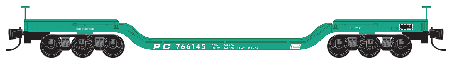 Hwght depressed flat car, PC #766145