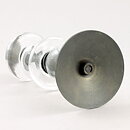 Erik Höglund (1960s) Metal Candleholders with Clear Glass Sections 19 cm