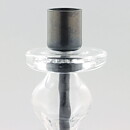 Erik Höglund (1960s) Metal Candleholders with Clear Glass Sections 19 cm