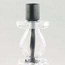 Erik Höglund (1960s) Metal Candleholder with Clear Glass Sections 21 cm