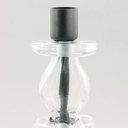 Erik Höglund (1960s) Metal Candleholder with Clear Glass Sections 21 cm