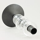 Erik Höglund (1960s) Metal Candleholder with Clear Glass Sections 21 cm