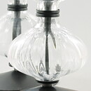 Erik Höglund (1960s) Two Metal Candleholders with Clear Glass Sections 25 cm
