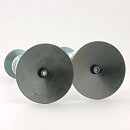エリック・ホグラン  金属製のキャンドルホルダー  クリアなガラス  2個セット  (25cm)  1960年代 