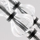 Erik Höglund (1960s) Two Metal Candleholders with Clear Glass Sections 25 cm