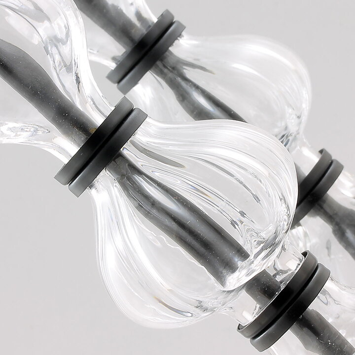 Erik Höglund (1960s) Two Metal Candleholders with Clear Glass Sections 25 cm