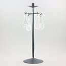 Erik Höglund (1960s) Metal Candleholder with One Arm and Four Clear Glass Medallions 40 cm