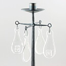 Erik Höglund (1960s) Metal Candleholder with One Arm and Four Clear Glass Medallions 40 cm
