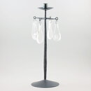 Erik Höglund (1960s) Metal Candleholder with One Arm and Four Clear Glass Medallions 40 cm