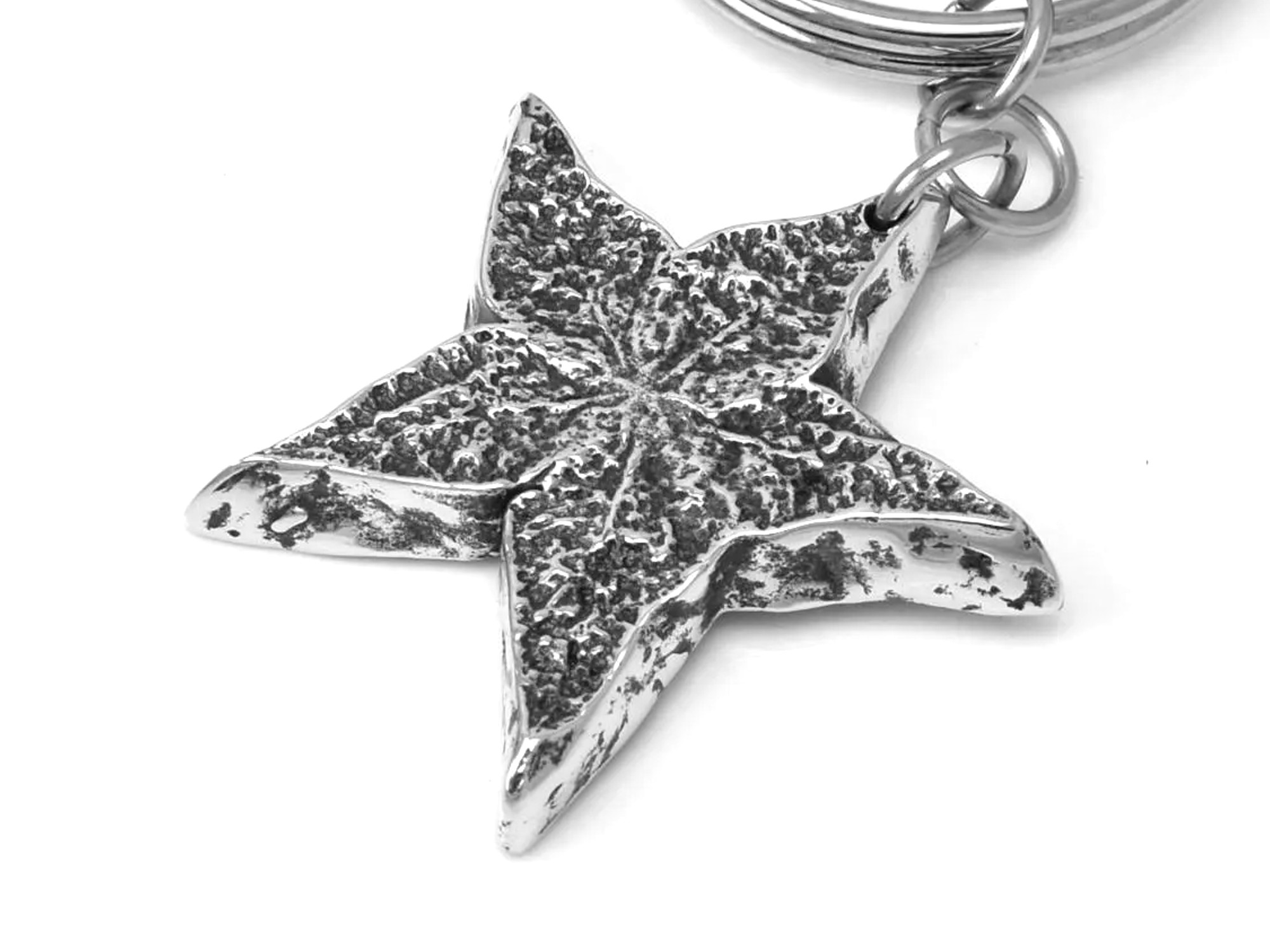 Carambola Nyckelring, Stjärnfrukt Accessoar, Natur Nyckelhållare i Tenn och Stål - 4