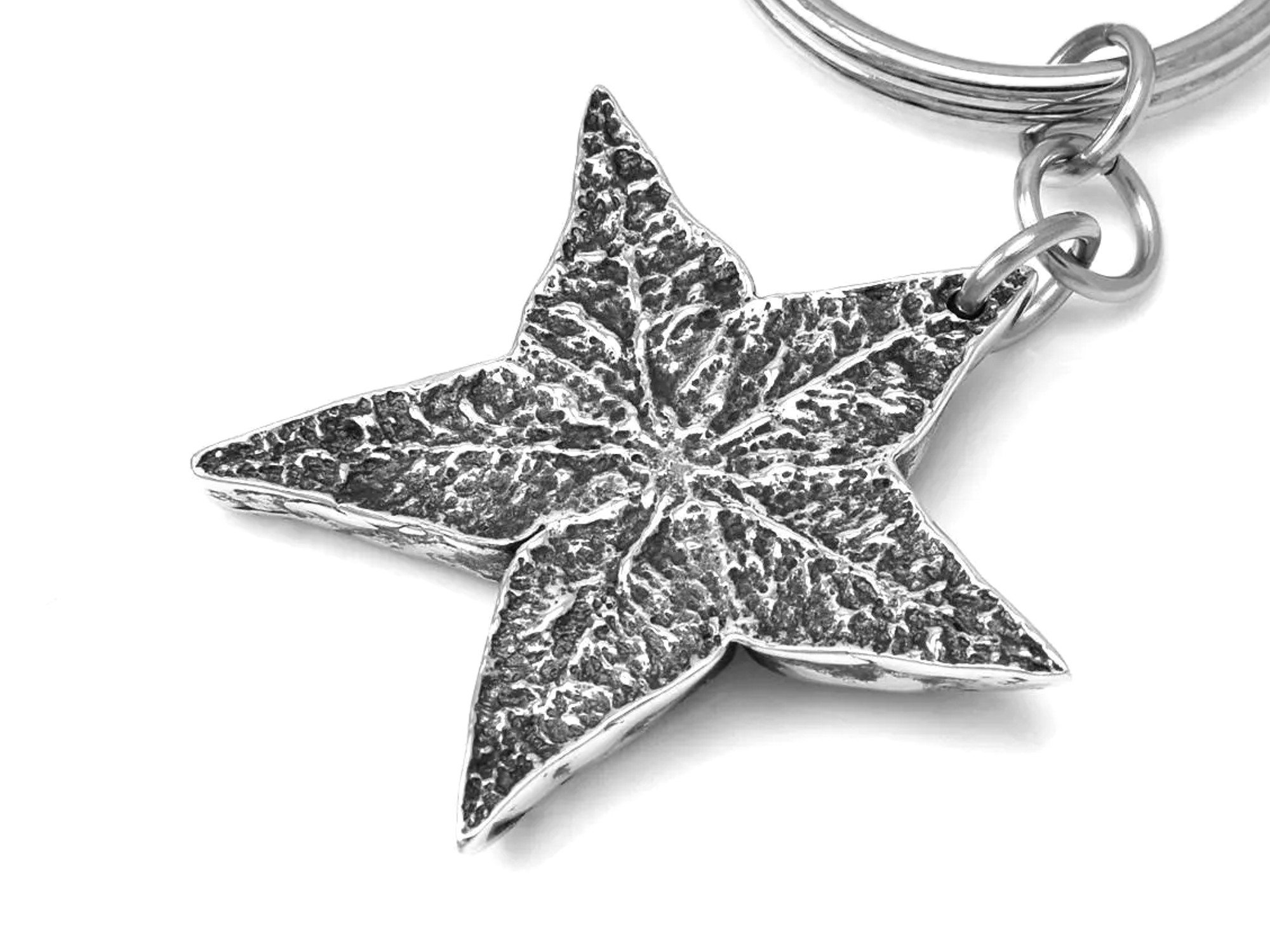 Carambola Nyckelring, Stjärnfrukt Accessoar, Natur Nyckelhållare i Tenn och Stål - 3