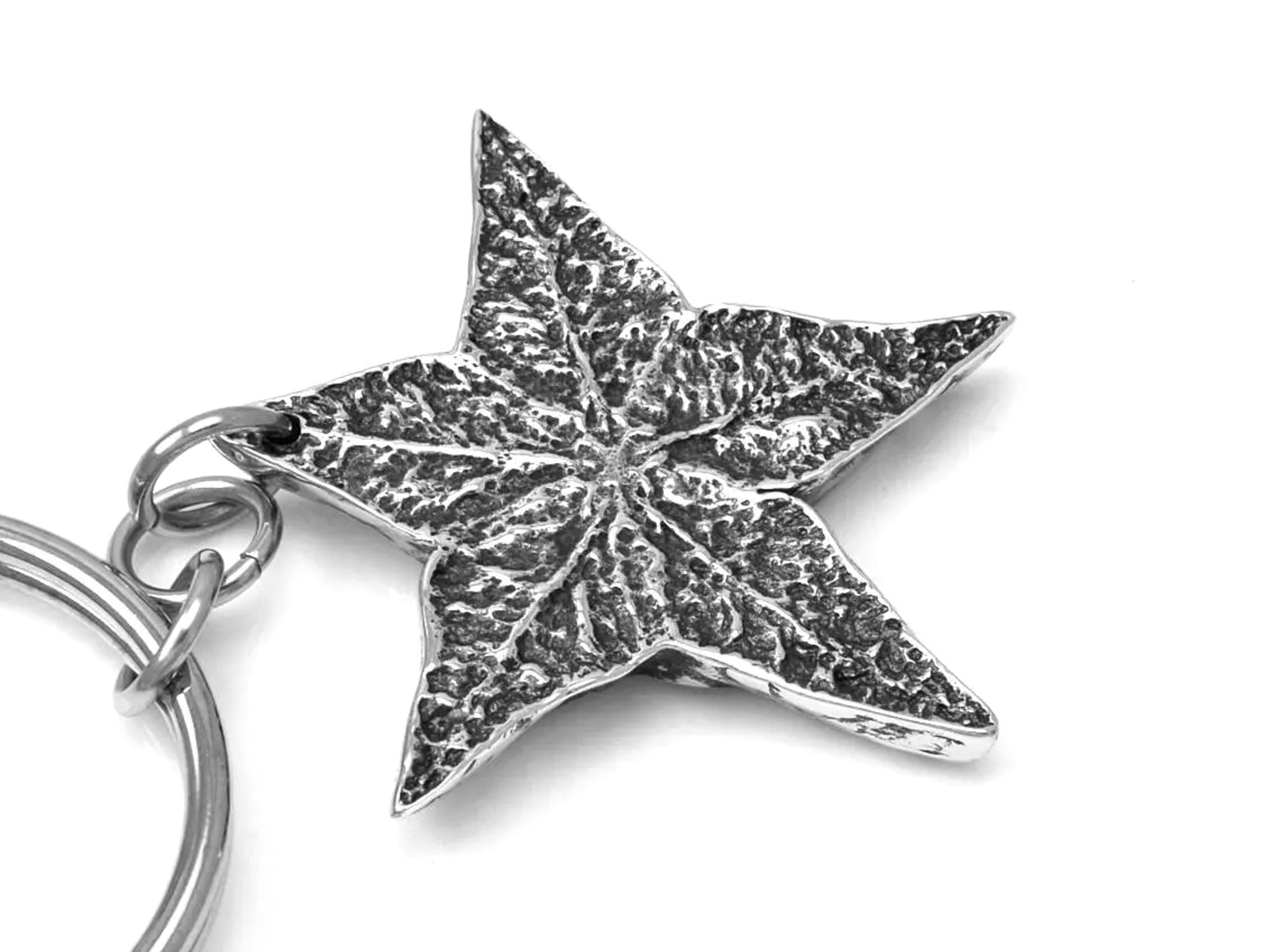 Carambola Nyckelring, Stjärnfrukt Accessoar, Natur Nyckelhållare i Tenn och Stål - 2