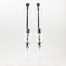 Erik Höglund (1960s) Two Metal Wall Candleholders with Clear Glass Details 40 cm