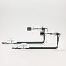 Erik Höglund (1960s) Two Metal Wall Candleholders with Clear Glass Details 40 cm