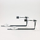 Erik Höglund (1960s) Two Metal Wall Candleholders with Clear Glass Details 40 cm