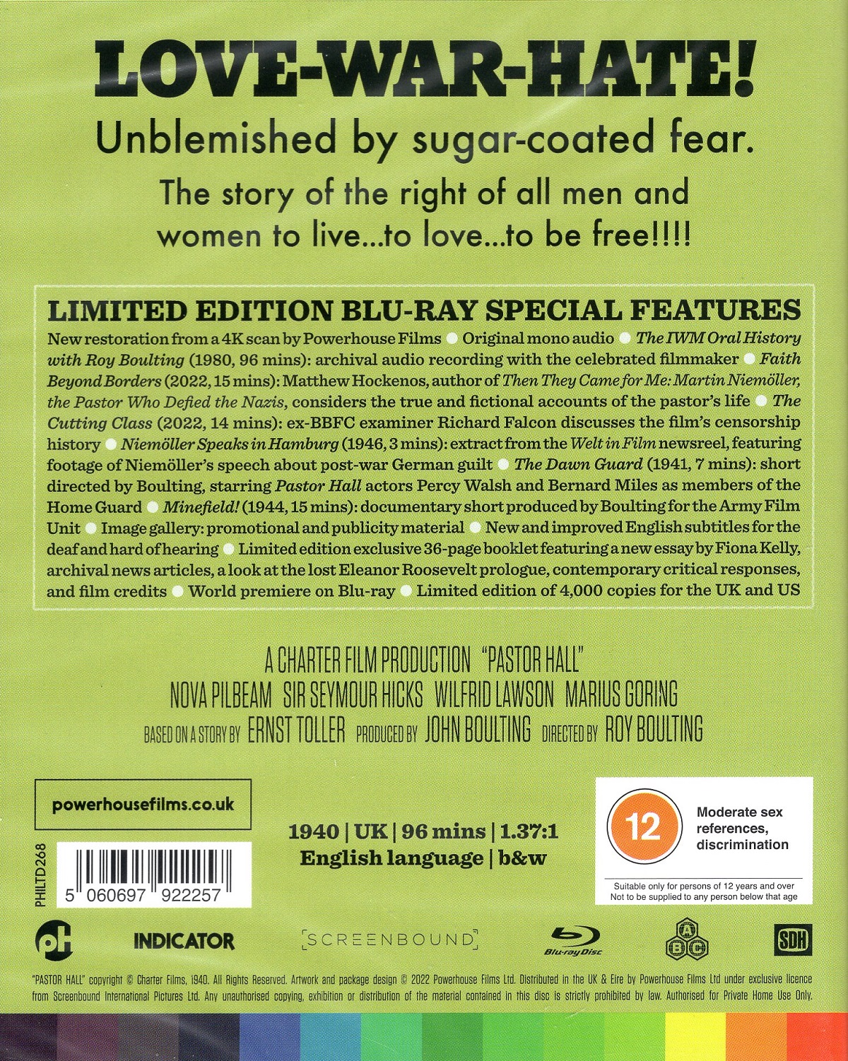 Pastor Hall (Limited Edition) (ej svensk text) (Blu-ray) - 2