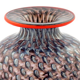 Bertil Vallien (Stratos 1982) Gray Vase with Bubble Decor 10 cm
