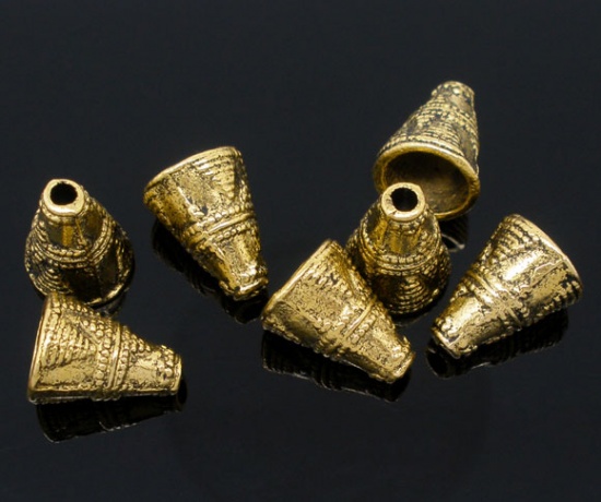 Mellandel/Pärlhatt, Guld,  mönstrad Kon  - 2