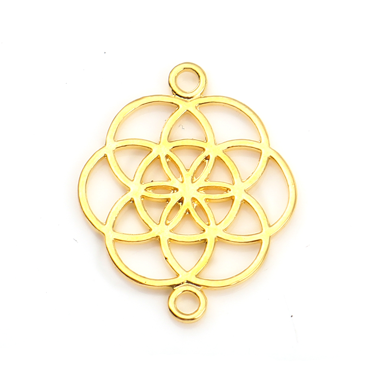 Connector/ Berlock,  Blomma Guld, Flower of life
