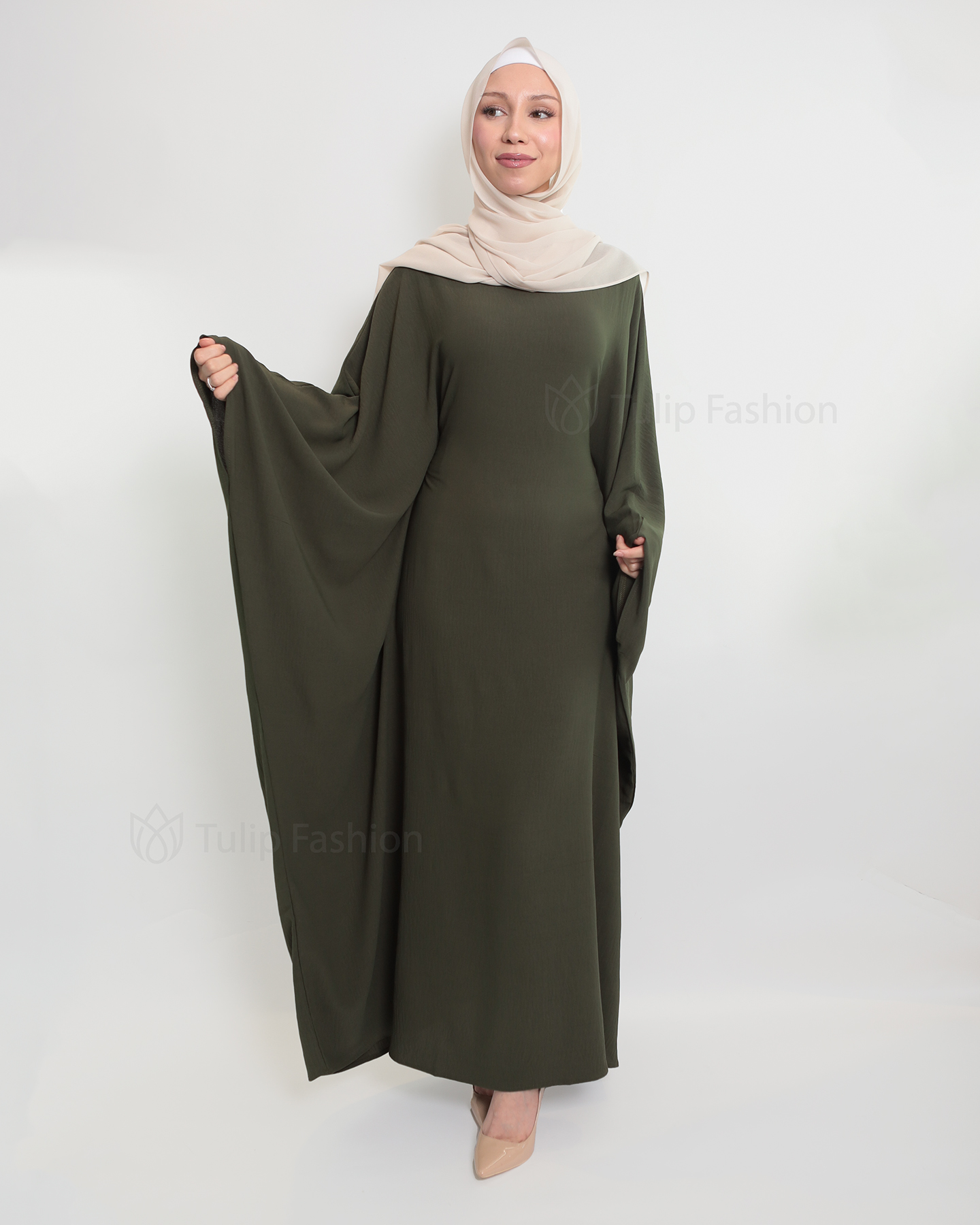 Amani  Abaya - Olive Green - 3