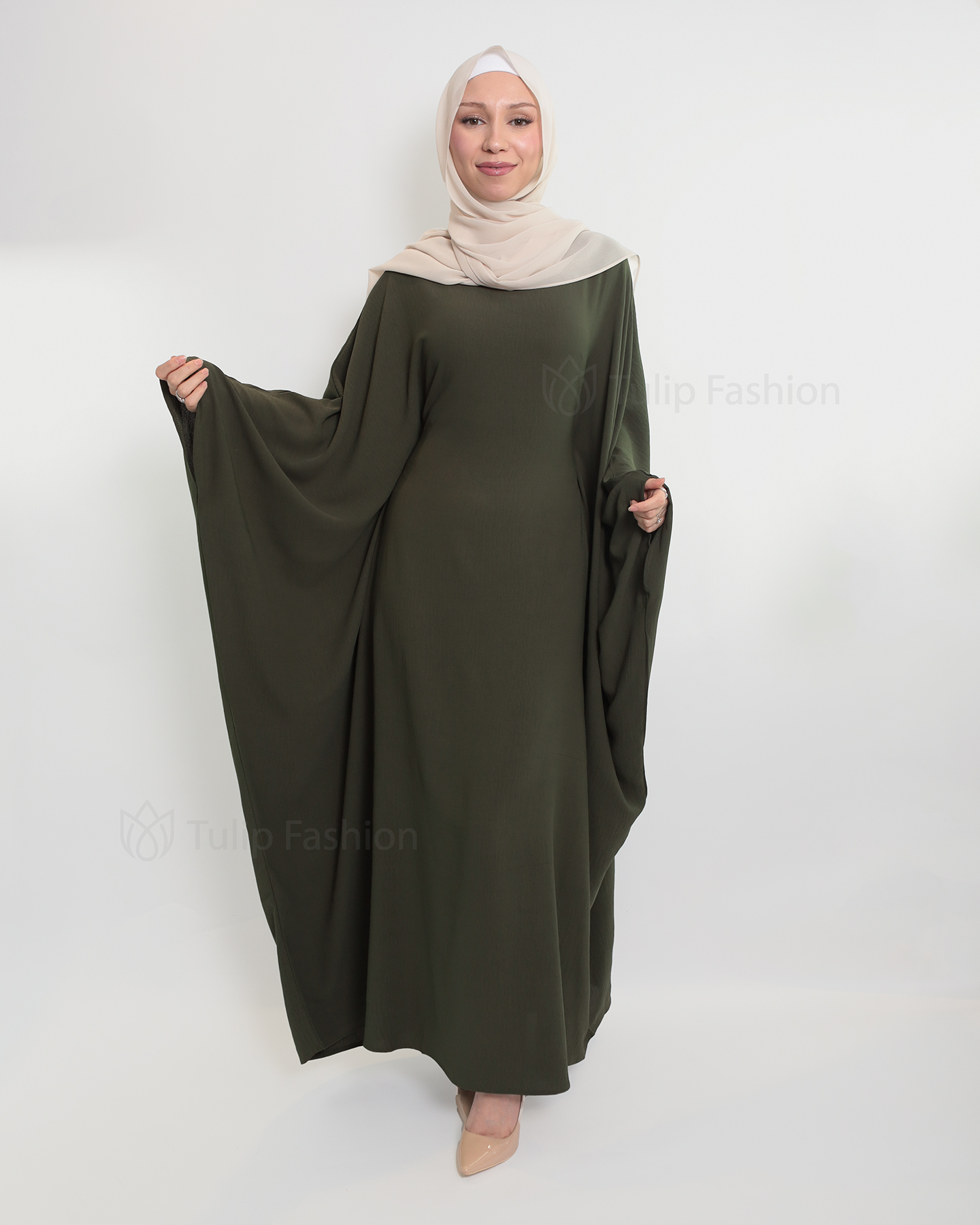 Amani  Abaya - Olive Green