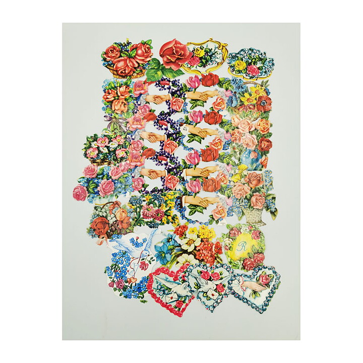 Bogmærker brugt - Blandede Blomster Vintage Sæt 4