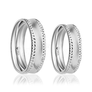 Förlovningsringar 925s Silver Matt & Glossy 5mm 6mm Greece Allians Luxury engagement ring Fint och Billigt