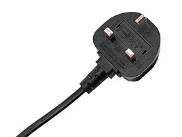 UK Powercable 220-240V, IEC C7 Socket, 10-pack