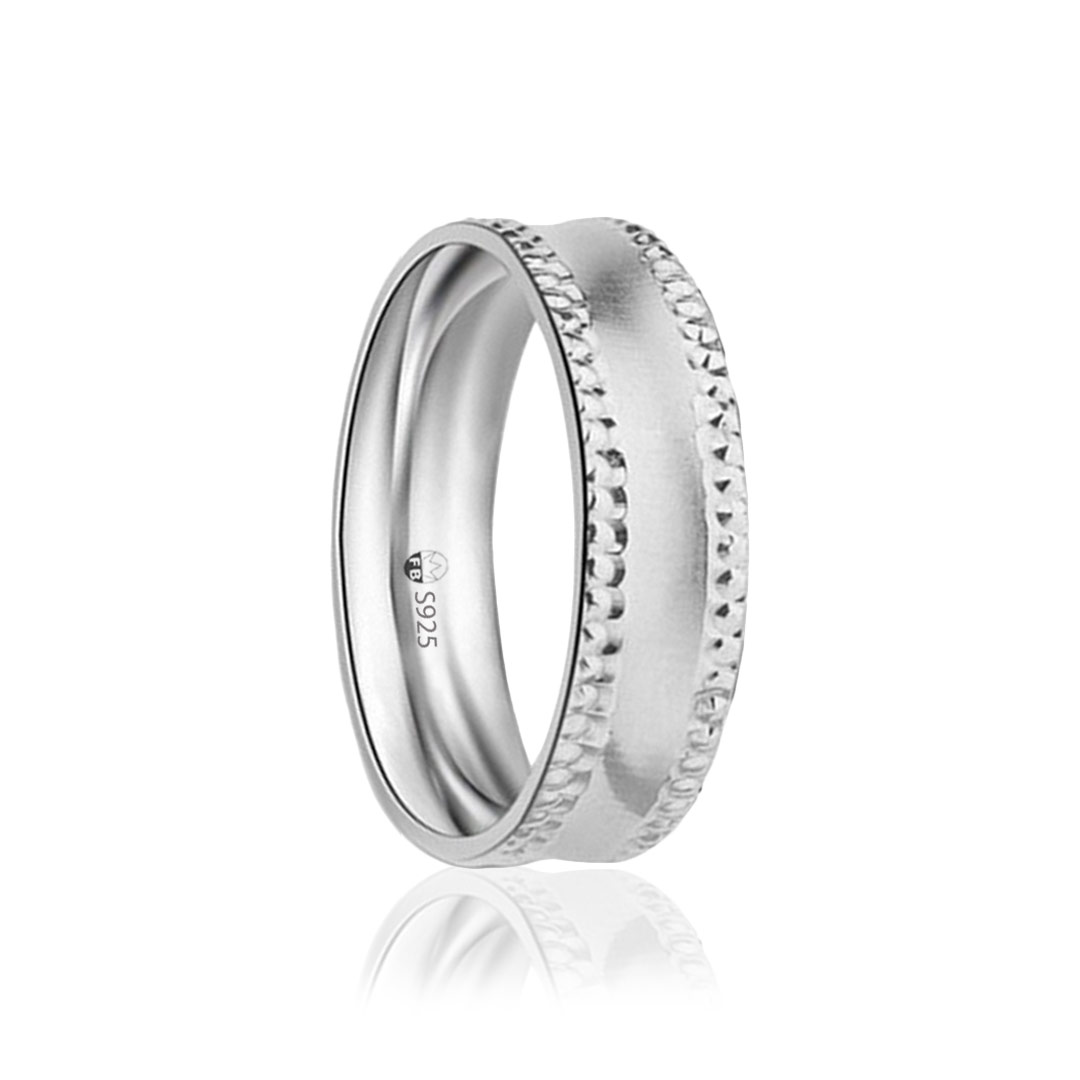 Silverring 925s Silver Matt & Glossy 6mm Greece Design Luxury man ring Fint och Billigt