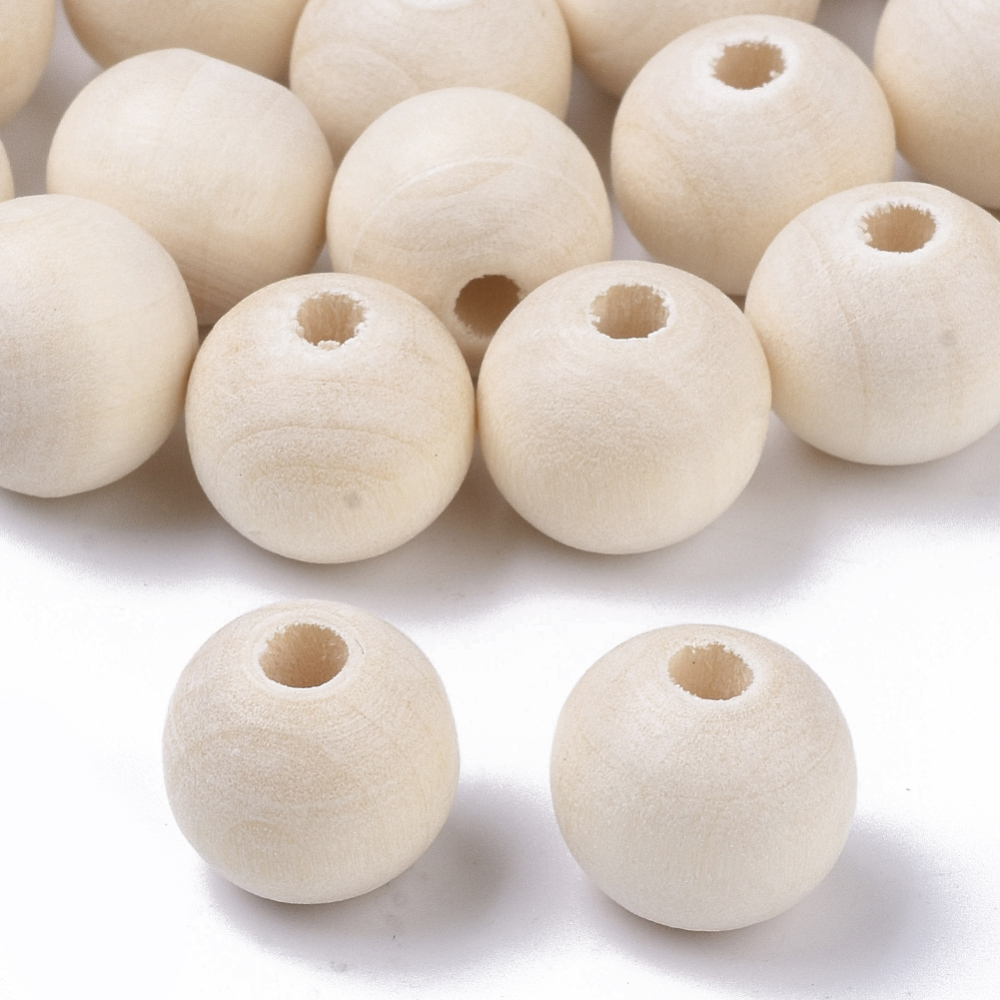 Träpärlor runda 12mm natur 40 st