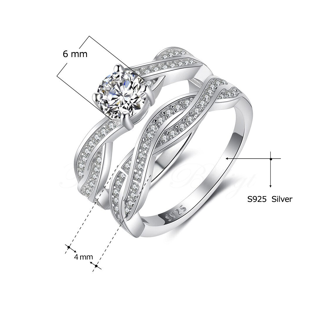 Engagement Rings Safira Design - 925s Silver Package - 7
