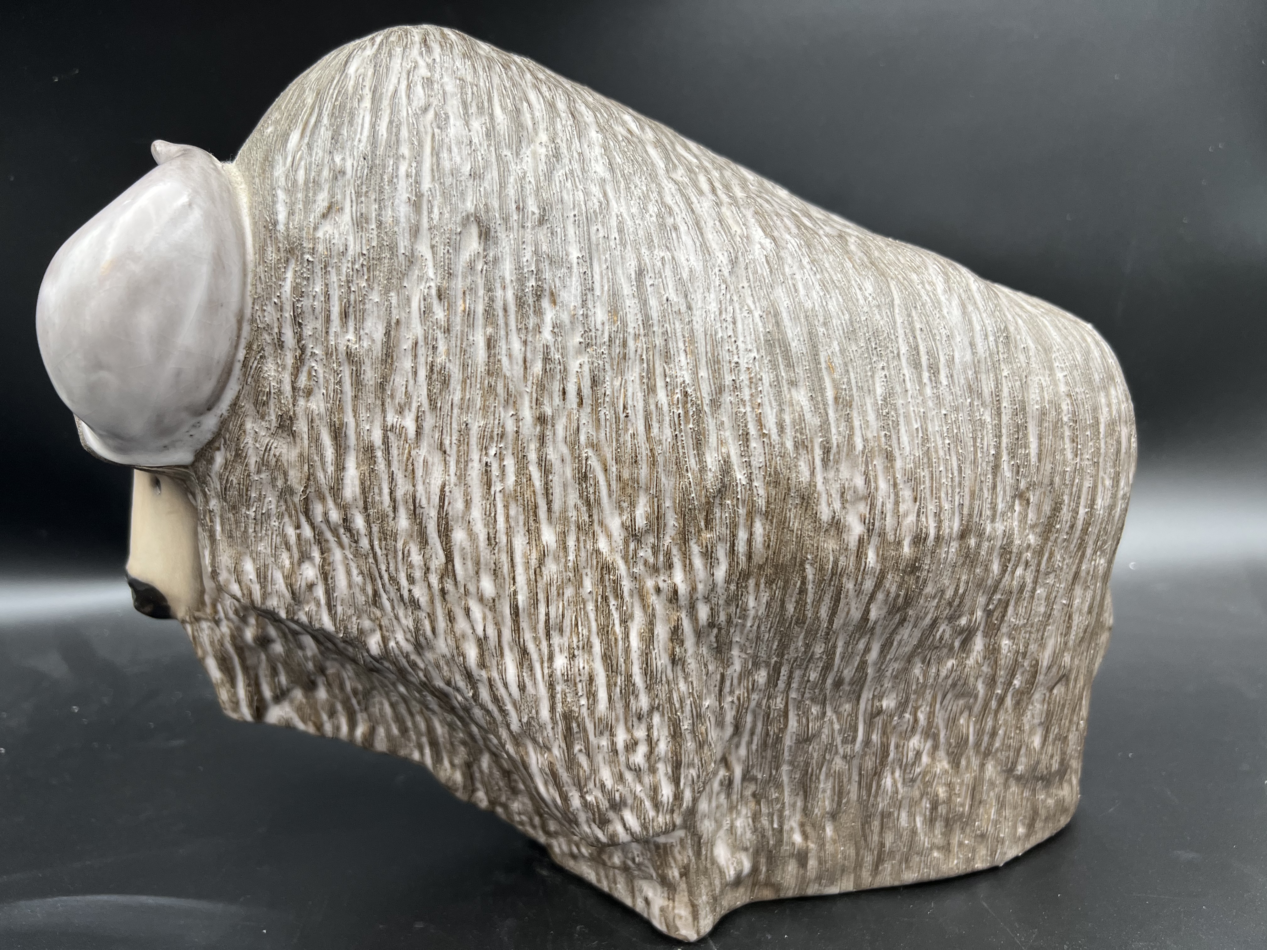Upsala Ekeby Ceramics, LARGE Bison Ox, Signed Ceramic Ox