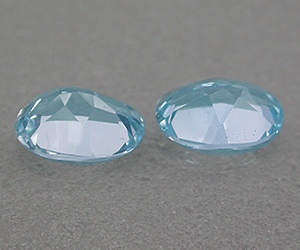 Piedras preciosas de topacio azul cielo natural ovaladas a juego - 2