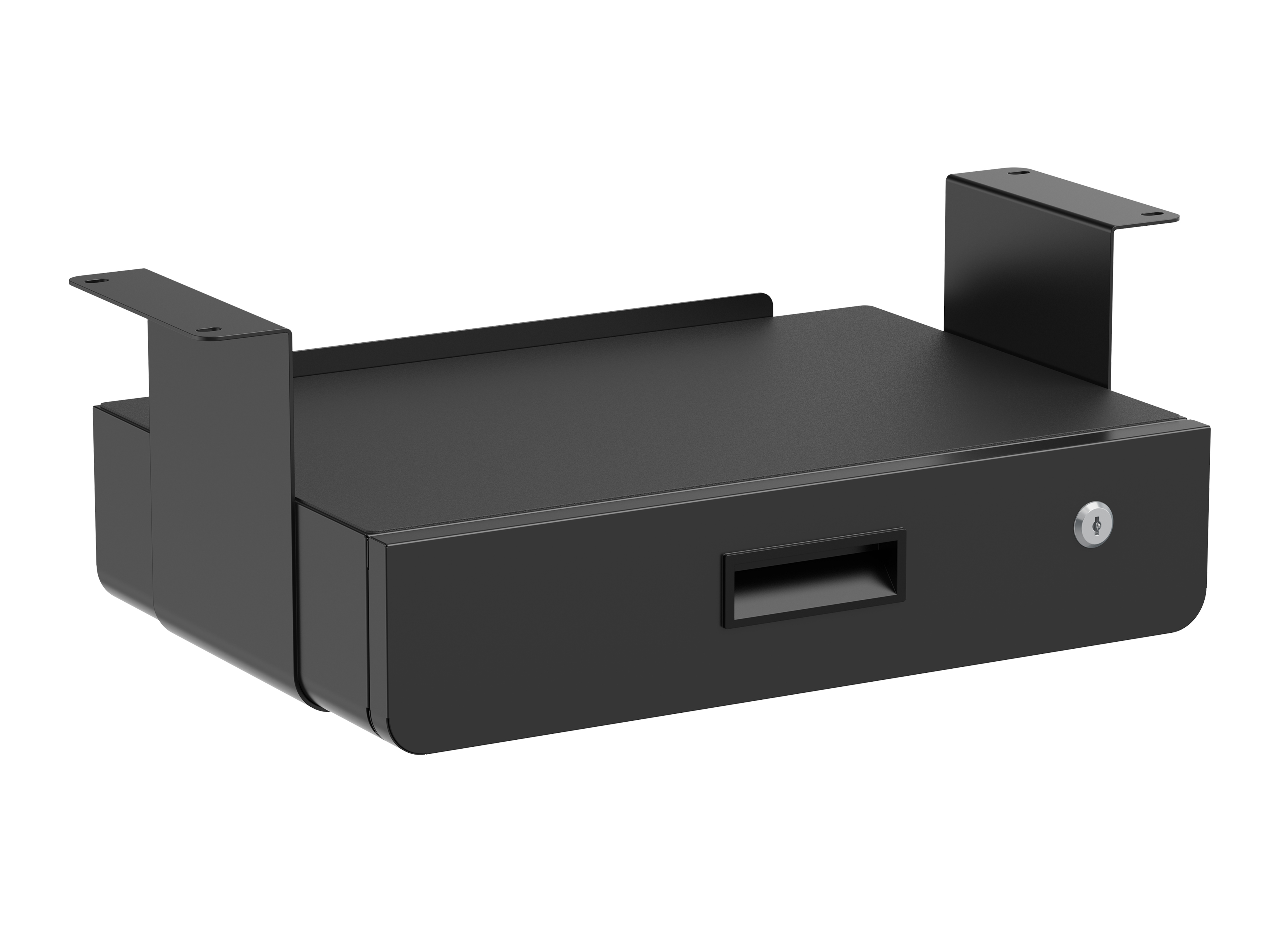 M Under Desk Drawer Lockable Black with Shelf Multibrackets
