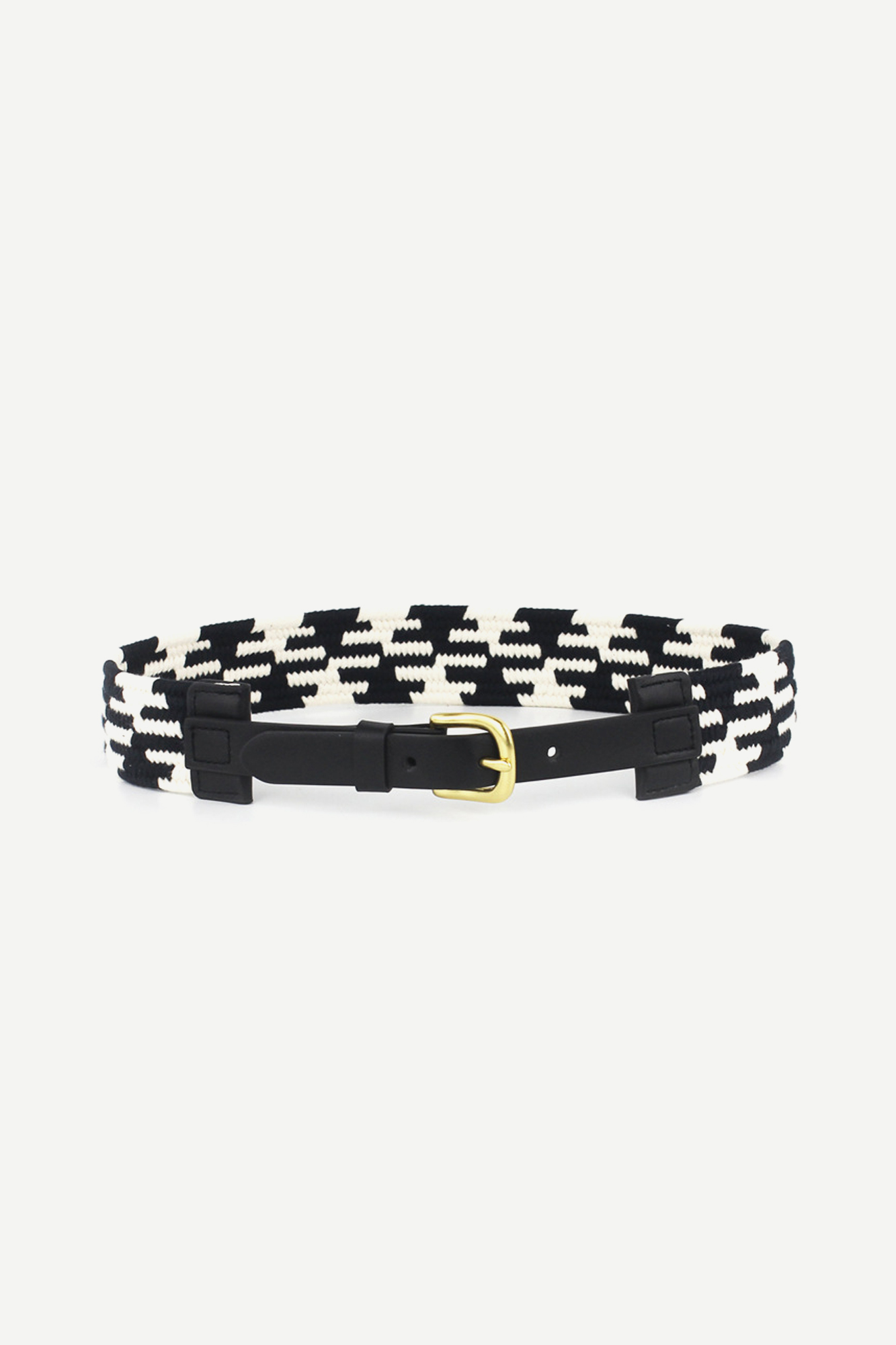 VACC Canvas Belt With Leather Details Black