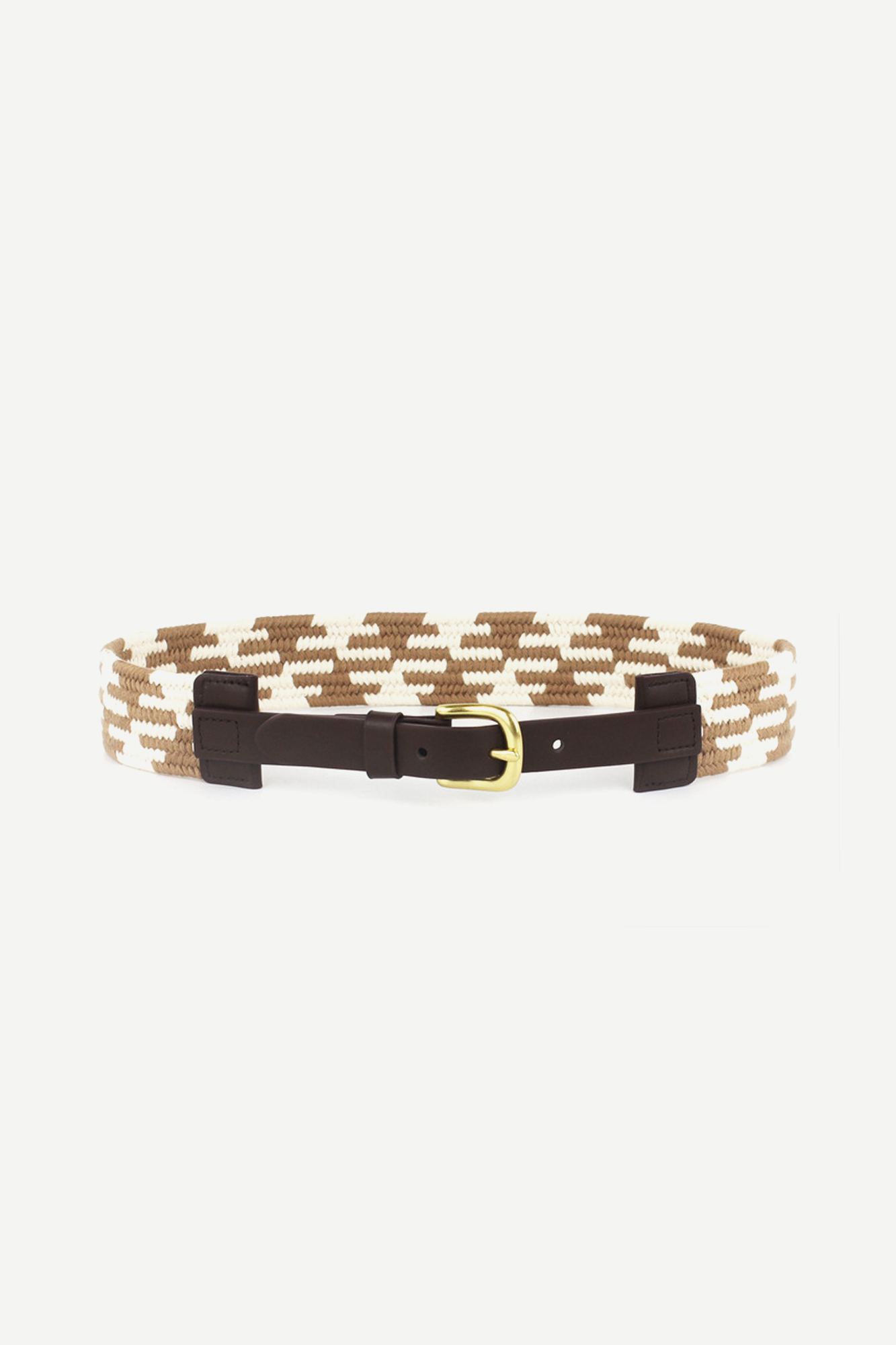 VACC Canvas Belt With Leather Details Cognac