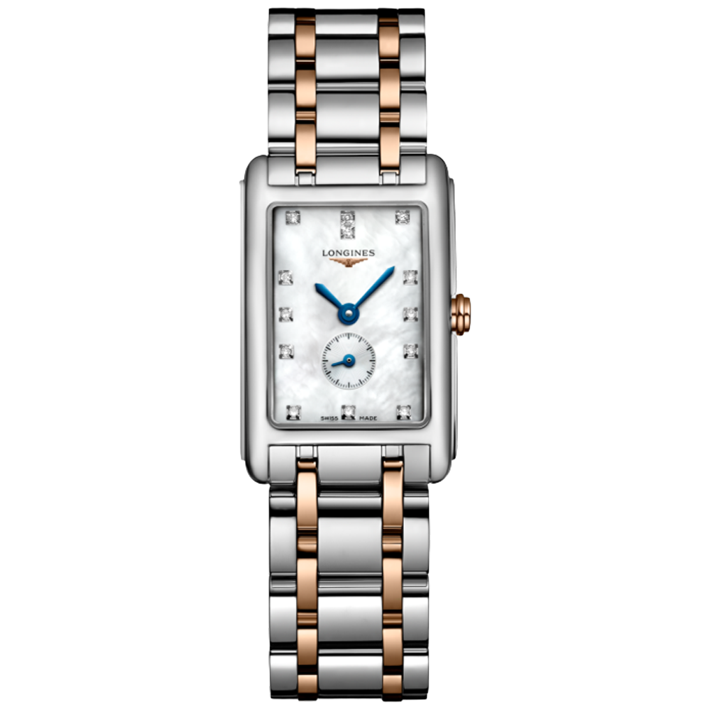 L5.255.5.87.7 Longines DolceVita stål och 18 k rosé guld med diamant index 20,80 X 32,00 