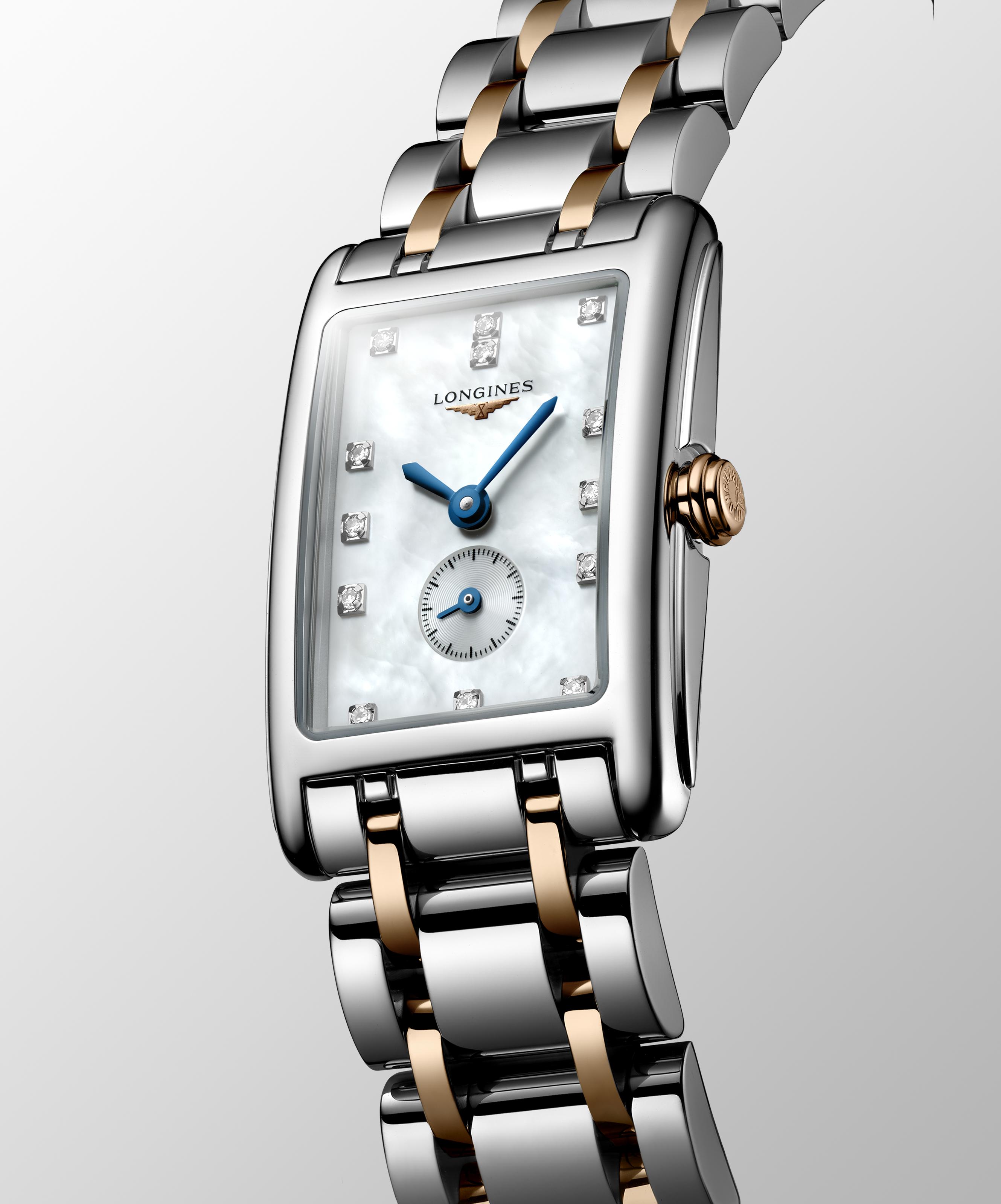 L5.255.5.87.7 Longines DolceVita stål och 18 k rosé guld med diamant index 20,80 X 32,00 